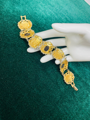 1960’s Black and Gold Foil Opal Bracelet